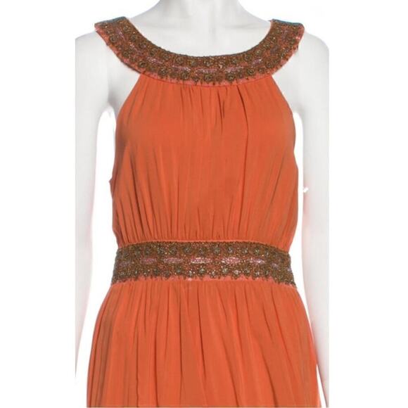 Alice + Olivia Dress Peach Gertie Silk Embellished Quiet Luxury‎ Cosplay NEW - Picture 3 of 11